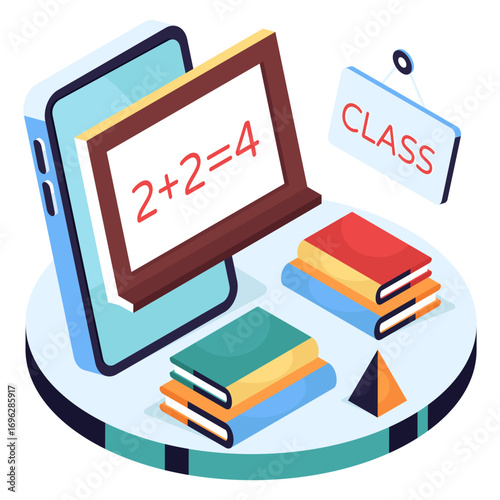 A creative design illustration of math lecture