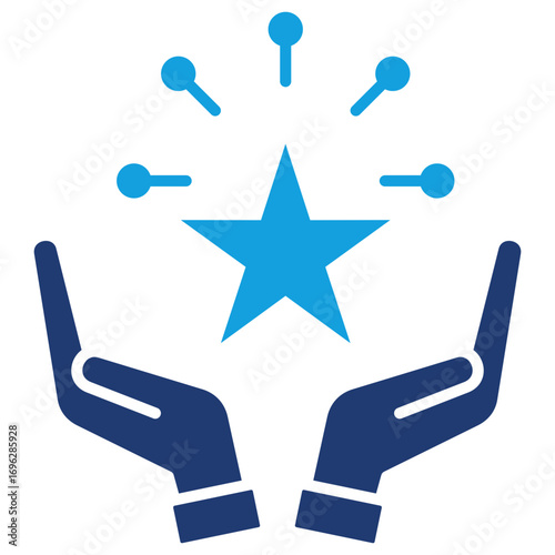 Dexterity Flat Blue Icon