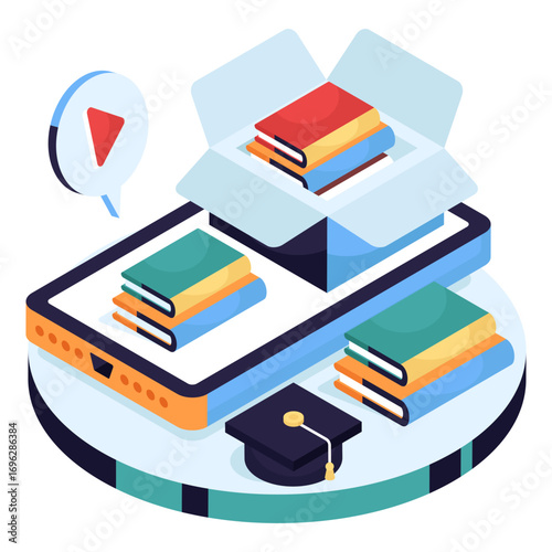 Premium download illustration of books box