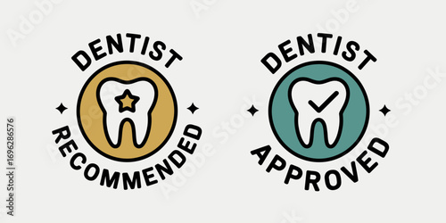 Dentist Recommended and Approved Logos