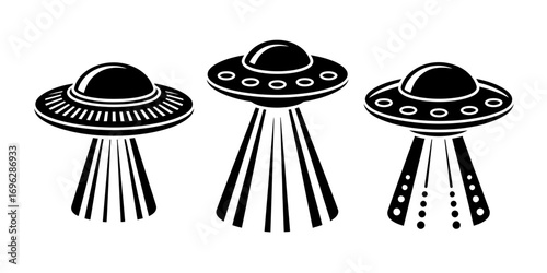 Vintage UFO Illustrations A Retro Space Exploration Concept