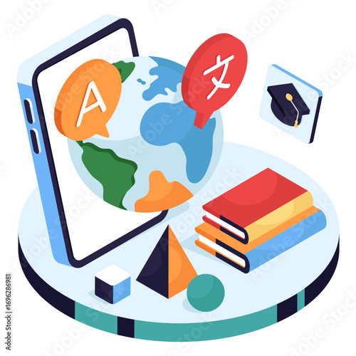 Vector design of language translator illustration