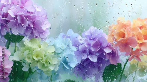 Wallpaper Mural A bouquet of flowers with a variety of colors including purple, pink, and orange Torontodigital.ca