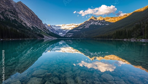  Perfect Reflection of Snow-Capped Mountains in a Serene Lake