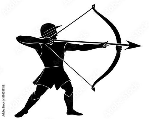 Archery shooting arrow silhouette vector