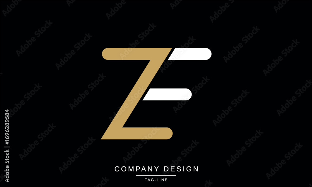Fototapeta premium ZE, EZ, Z, E Abstract Letters Logo Monogram Design Font Icon Vector