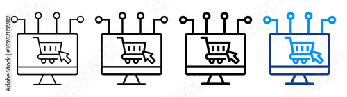 Digital Purchase Icon Different Style Outline Collection Set