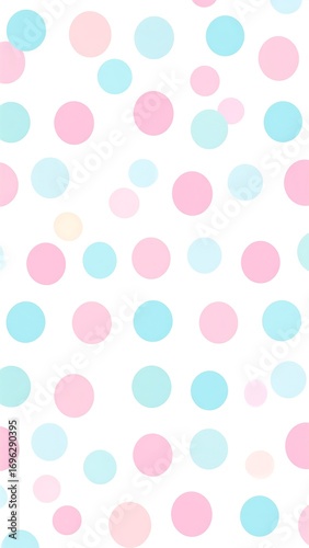 Delicate pastel circles scattered on white background