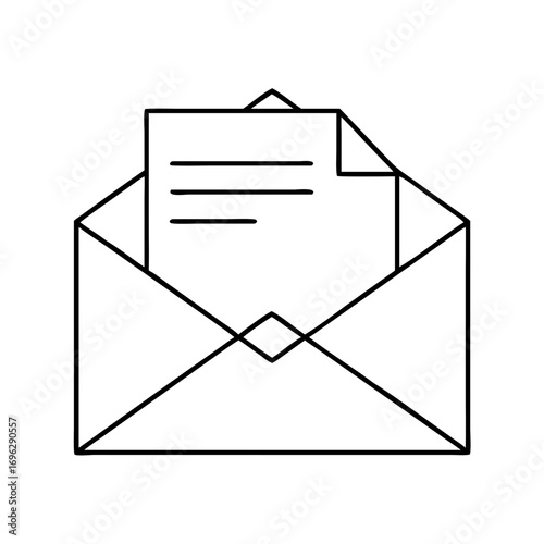 Vector art of envelope with a letter a simple icon of a mail message vector illustration of a communication tool