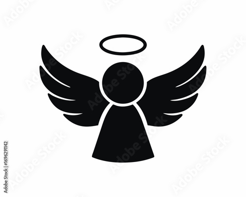 Angel with wings silhouette illustration