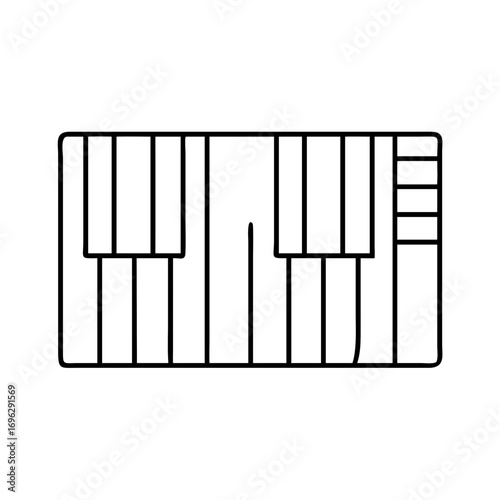 Vector art of piano keyboard icon musical instrument keys outline vector illustration music studio, concert, or lesson concept