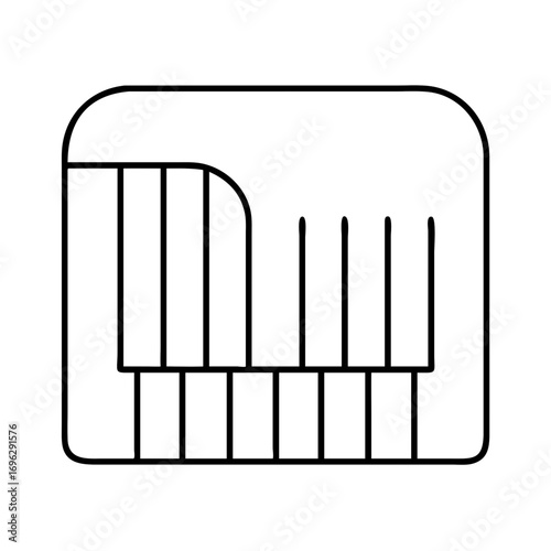 Vector art of piano keyboard icon musical instrument keys outline vector illustration music studio, concert, or lesson concept
