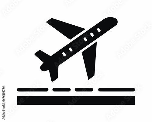 Airplane takeoff silhouette vector