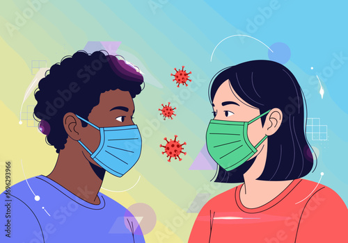 Preventing the spread of viruses maintaining social distancing and wearing masks is crucial