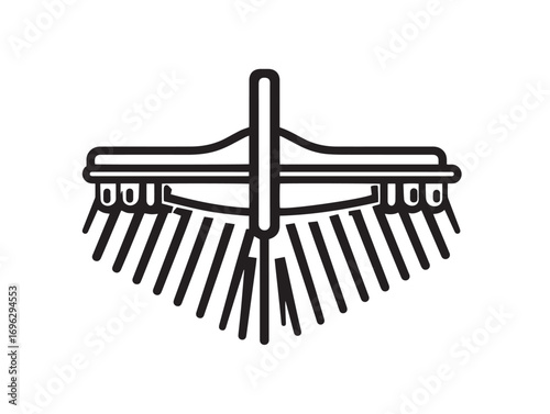 Clean Minimal Line Art Crop Stripper Vector Icon