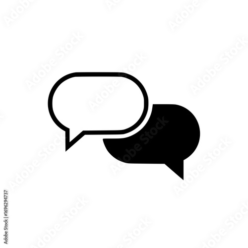 Outline speech bubble vector icon symbolizing conversation, communication, and online messaging