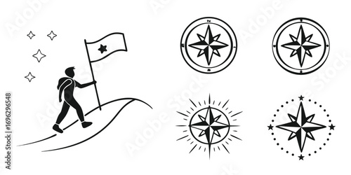 star-path-glow-icons-set---8-minimalist-icons---bl