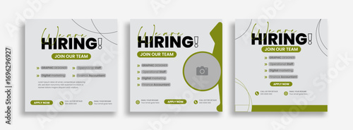 we are hiring social media post web banner template vector design 