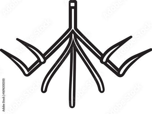 Modern Agricultural Tines Tool Vector Icon in Clean Design