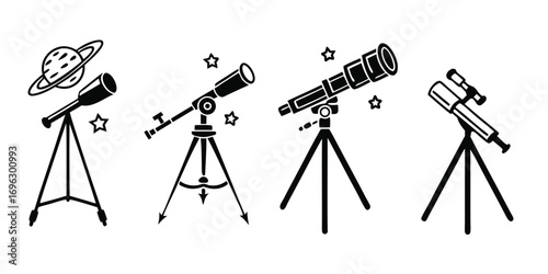 Collection of Telescopes and Celestial Objects.