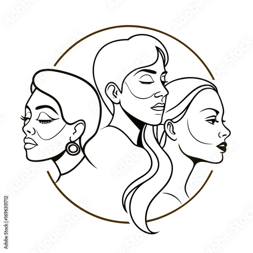 Women's Empowerment Line Art Vector