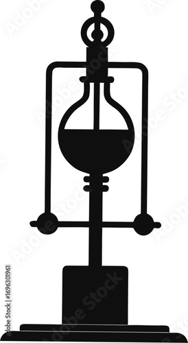 Burette silhouette  vector black , white background