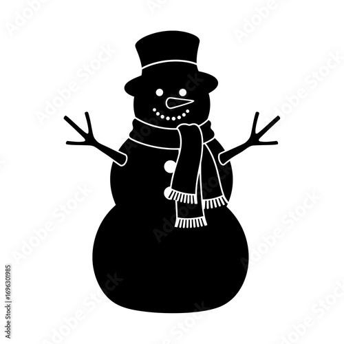 snowman in black hat