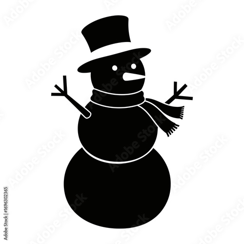 snowman with hat and scarf