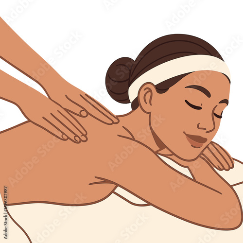 A close-up of a young woman receiving a spa massage at a beauty salon, featuring cosmetology, skincare, anti‑aging rejuvenation, and body care