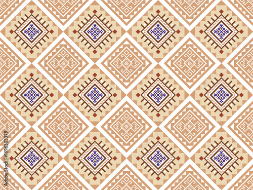 Seamless geometric patterns in shades of brown, gray, and beige create a simple, modern look. They can be used for home decor, wallpaper, floor or wall tiles, curtains, rugs, and furniture.