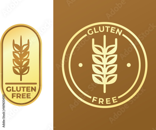 Premium gold gluten free badge for elegant organic food