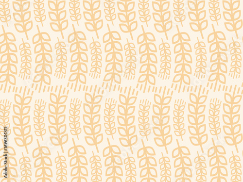 Seamless wheat pattern background for bakery packaging and organic branding