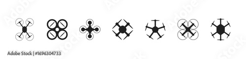 Drone icon set. quadrocopter set. vector EPS 10