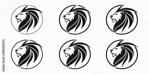abstract-lion-mane-vector---icons-set---6-minimali