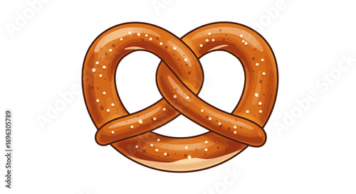 Delicious baked pretzel food snack tasty treat bavarian pretzel salty pretzel crisp pretzel illustration on transparent background