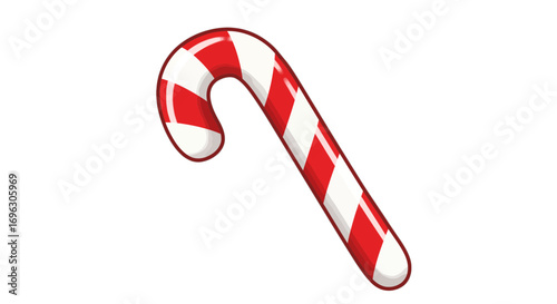 Festive candy cane holiday season sweet treat peppermint stick christmas celebration red and cream design on transparent background