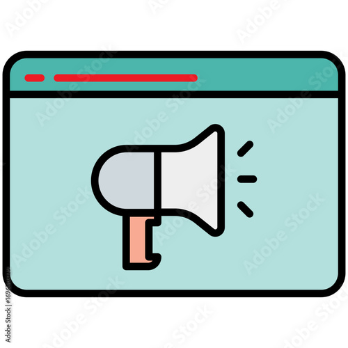Advertisement web banner megaphone icon