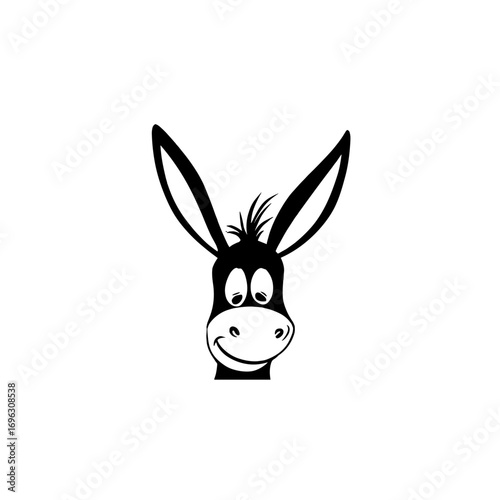 mule. mule simple black and white line art vector logo