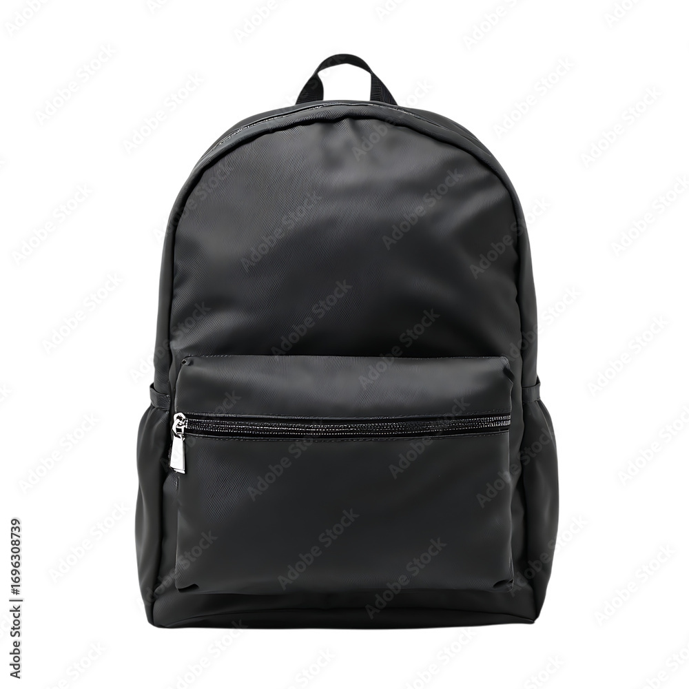 Naklejka premium Stylish and versatile black backpack, perfect for everyday use.