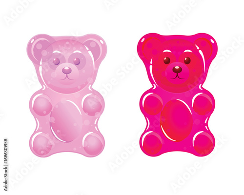 Colorful gummy bears for kids or CBD bears. Jelly bears