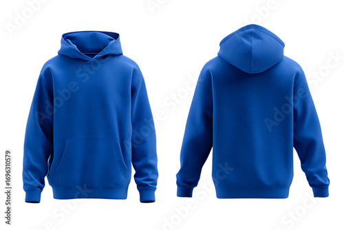 Blue hoodie template for branding and design presentation.