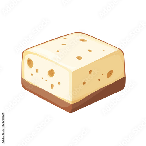 Icon clipart, Minimalistic 2D flat icon featuring a halva slice isolated on a white background, an element in vector and EPS format. clean vector design, simple illustration style
