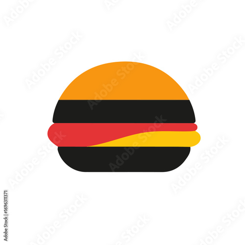 A modern element in vector and EPS format. icon clipart, Minimalistic 2D flat icon featuring a hamburger icon, clean vector design, simple illustration style, isolated on a white background