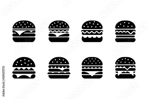 delicious burger fastfood food silhouette