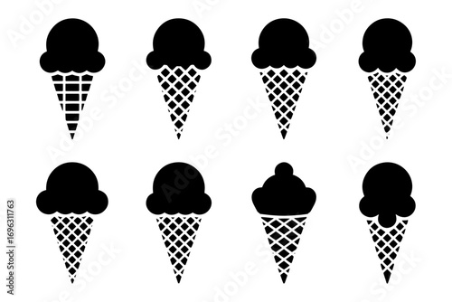 collection of  ice cream cone silhouette