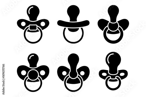 collection of different pacifier  silhouette