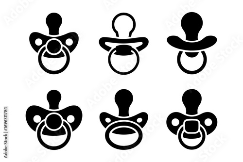 collection of different pacifier  silhouette