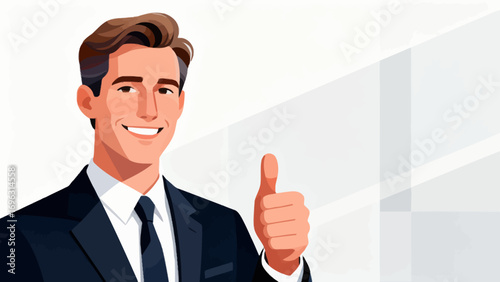 Business office personnel gave a thumbs-up in approval.Encourage and communicate with each other. Hand-drawn vector illustration