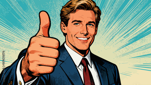 Business office personnel gave a thumbs-up in approval.Encourage and communicate with each other. Hand-drawn vector illustration