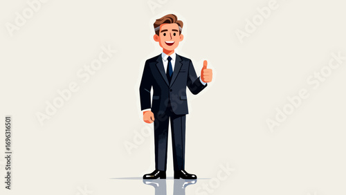 Business office personnel gave a thumbs-up in approval.Encourage and communicate with each other. Hand-drawn vector illustration